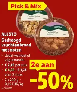 Lidl Alestod gedroogd vruchtenbrood met noten aanbieding