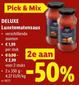 Lidl Deluxe luxetomatensaus aanbieding