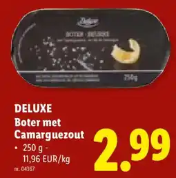 Lidl Deluxe boter met camarguezout aanbieding