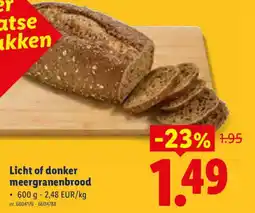 Lidl Licht of donker meergranenbrood aanbieding