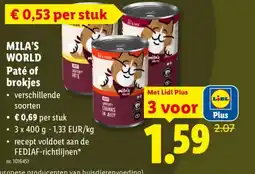 Lidl Mila's world paté of brokjes aanbieding
