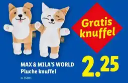 Lidl max & mila's world pluche knuffel aanbieding