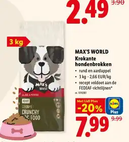 Lidl Max's world krokante hondenbrokken aanbieding