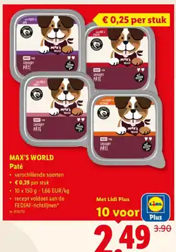 Lidl Max's world paté aanbieding