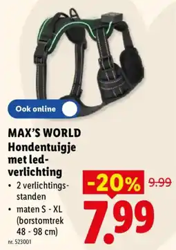 Lidl Hondentuigje met led-verlichting aanbieding