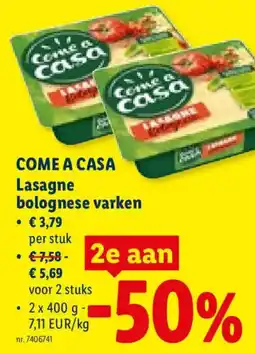 Lidl Lasagne bolognese varken aanbieding