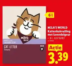 Lidl Cat litter mila's world aanbieding