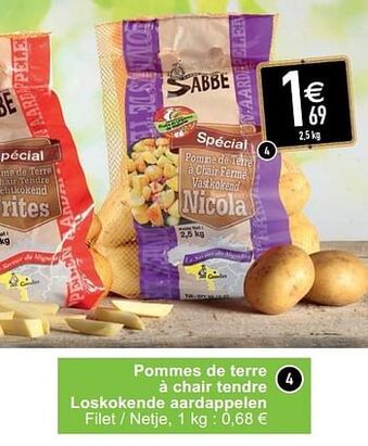 Cora Pommes de terre à chair tendre loskokende aardappelen 2.5 kg aanbieding