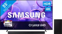Coolblue Samsung 55 Crystal UHD U8070F (2025) + Samsung HW-B66CF Zwart aanbieding
