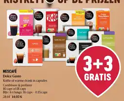 Delhaize Nescafe dolce gusto koffie of warme drank in capsules aanbieding