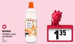 Delhaize Vloeibare zeep met lijnolie aanbieding