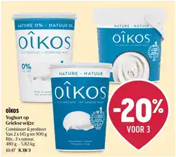 Delhaize Oikos yoghurt op Griekse wijze aanbieding