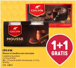 Delhaize Côte d'or mousse of moelleux met chocolade aanbieding