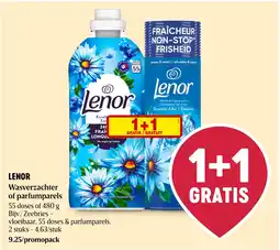 Delhaize Lenor wasverzachter of parfumparel aanbieding