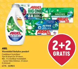 Delhaize Ariel wasmiddel (behalve poeder) aanbieding