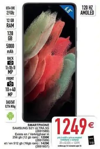 Cora Smartphone samsung s21 ultra 5g aanbieding