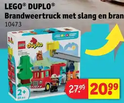 Kruidvat lego duplo brandweertruck met slang en brand aanbieding