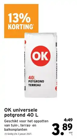 GAMMA OK universele potgrond aanbieding
