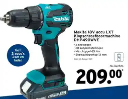 GAMMA Makita 18V accu LXT Klopschroefboormachine aanbieding