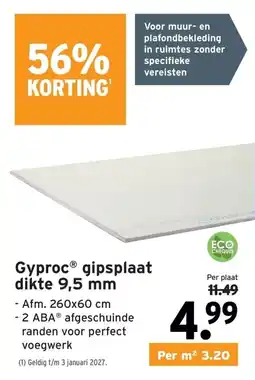 GAMMA Gyproc gipsplaat aanbieding