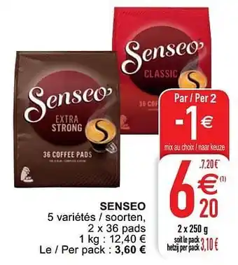 Cora Senseo 2x250 g aanbieding
