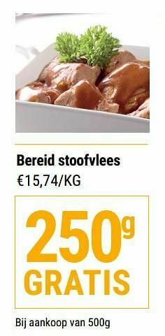 Budgetslager Bereid stoofvlees aanbieding