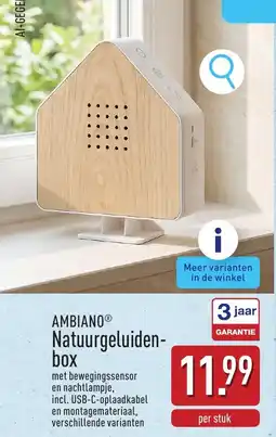ALDI Ambiano Natuurgeluiden Box aanbieding