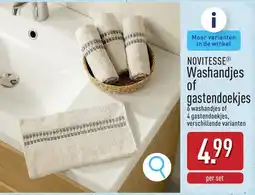 ALDI Novitesse Washandjes of gastendoekjes aanbieding