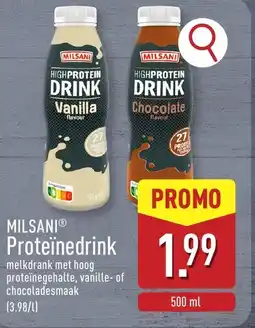 ALDI Milsani proteïnedrink aanbieding
