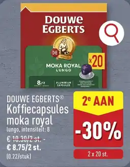 ALDI Douwe egberts Koffiecapsules moka royal aanbieding