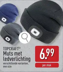 ALDI Topcraft muts met ledverlichting aanbieding