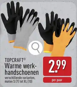 ALDI Topcraft warme werk handschoenen aanbieding
