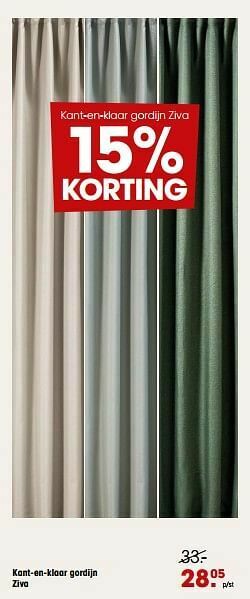 Kwantum Kant-en-klaar gordijn ziva aanbieding
