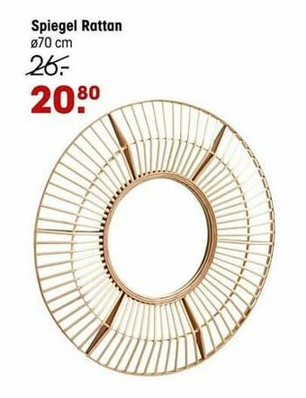 Kwantum Spiegel rattan aanbieding
