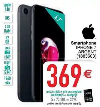 Cora Apple smartphone iphone 7 argent aanbieding