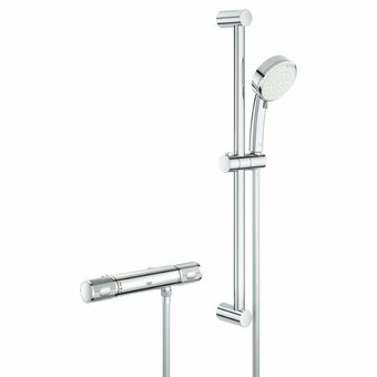 Sawiday Grohe Grohtherm-1000 Performance renovatieset thermostatisch zonder koppelingen HOH=12cm met glijstang 60cm en hoofddouche 2 aanbieding