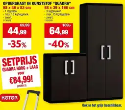 Hubo opbergkast in kunststof quadra aanbieding