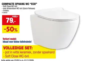 Compacte ophang wc eco