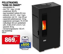 Hubo pelletkachel king 55 zwart aanbieding