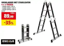 Hubo Vouwladder met stabilisator aanbieding