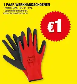 Hubo 1 paar werkhandschoenen aanbieding