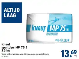 GAMMA Knauf spuitgips MP 75 E aanbieding