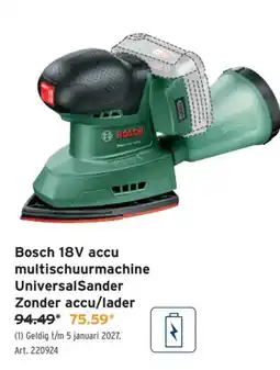 GAMMA Bosch 18V accu multischuurmachine UniversalSander aanbieding