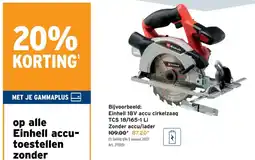 GAMMA Einhell accu-cirkelzaag aanbieding