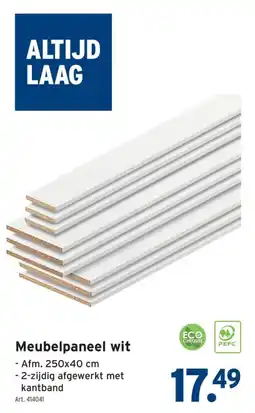 GAMMA Meubelpaneel wit aanbieding