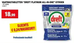 Hubo Vaatwastabletten dreft platinum all-in-one aanbieding