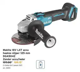 GAMMA Makita 18v lxt accu haakse slijper 125 mm aanbieding