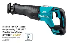 GAMMA Makita 18V LXT accu reciprozaag DJR187Z aanbieding