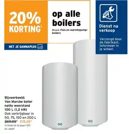 GAMMA boilers aanbieding