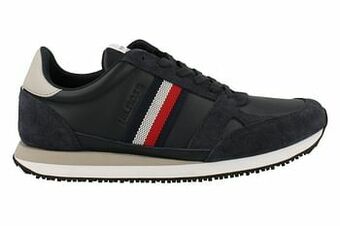 Berca Shoes Tommy Hilfiger Sneaker Laag Heren Runner Low Leather Stripes - Blauw aanbieding